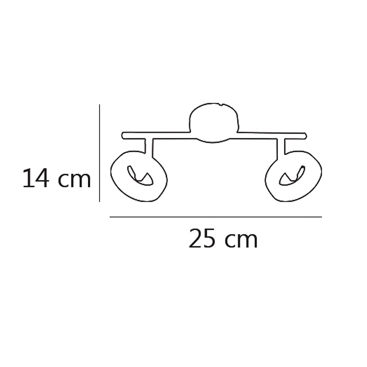 Medidas Regleta LED Natal 2 Luces Cromada AJP/Alemar Ref. 10505 - luzguru.com
