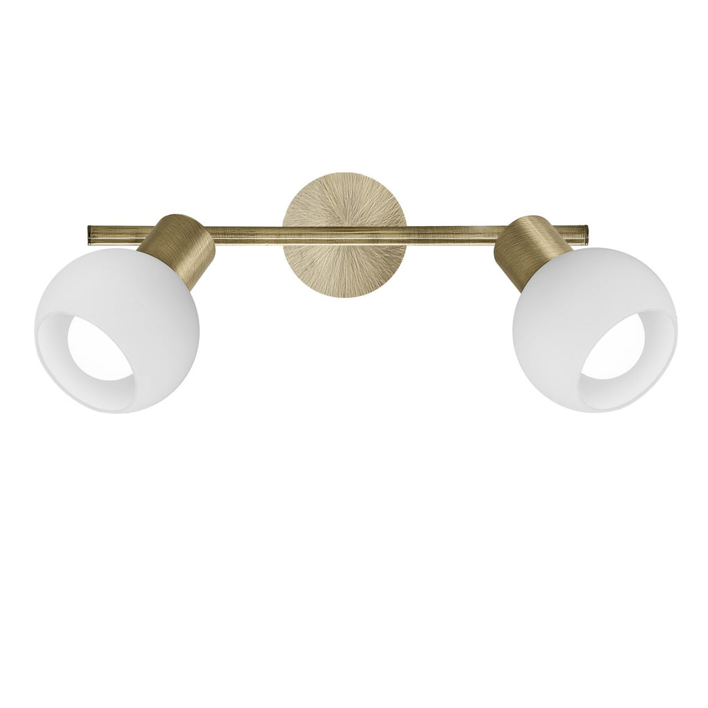 AJP / Alemar Regleta 2L Opal Cuero 2 x 40W E-14 - 10442 - luzguru.com