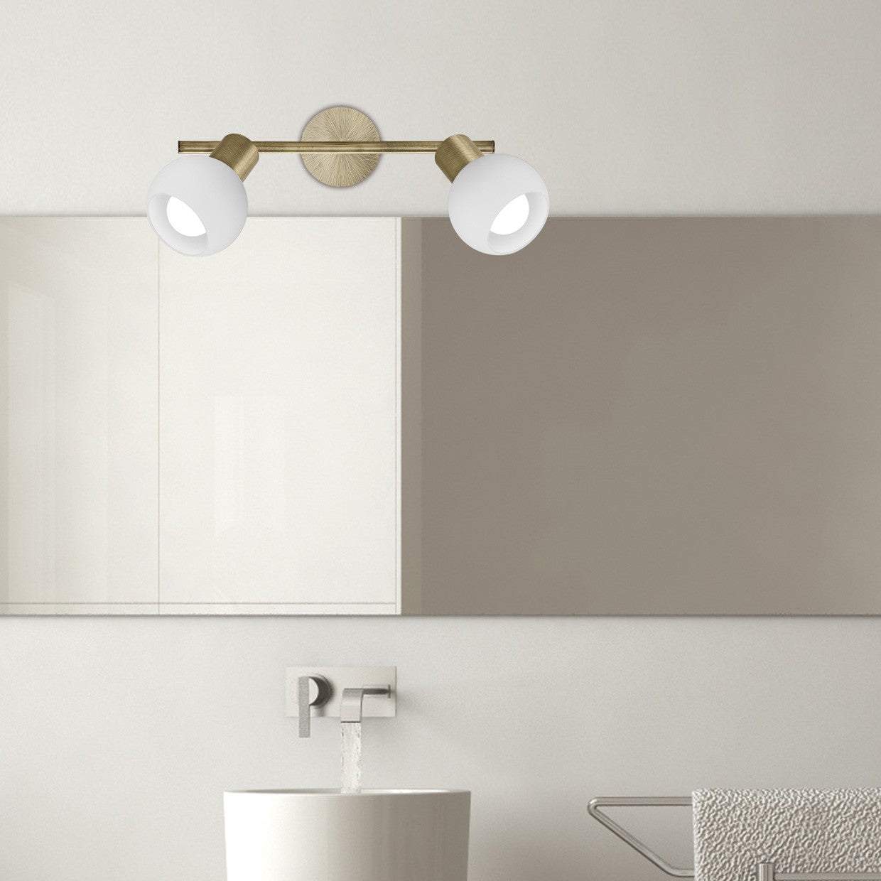 Medidas Regleta 2 Luces AJP/Alemar Opal Ref. 10442 - luzguru.com
