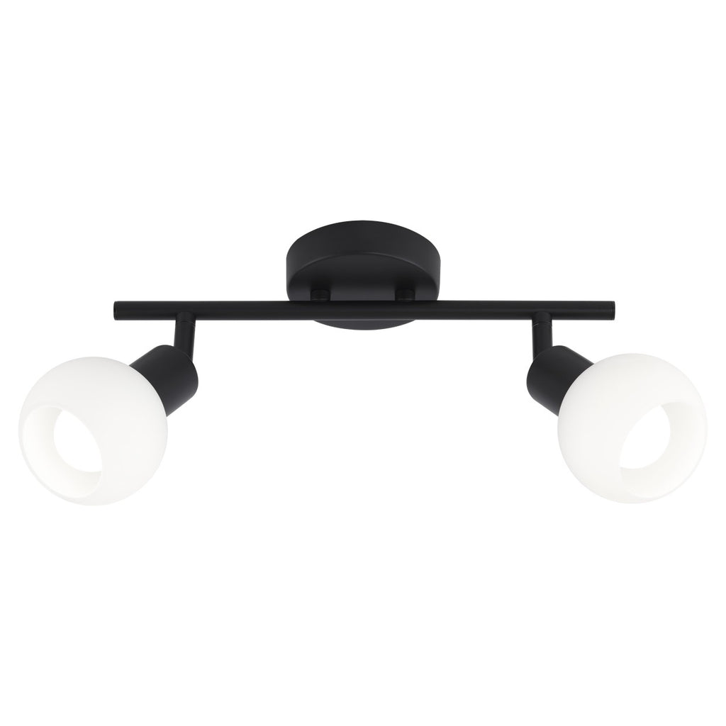 AJP / Alemar Regleta 2 Luces Opal Negra - Modelo 11118 - luzguru.com