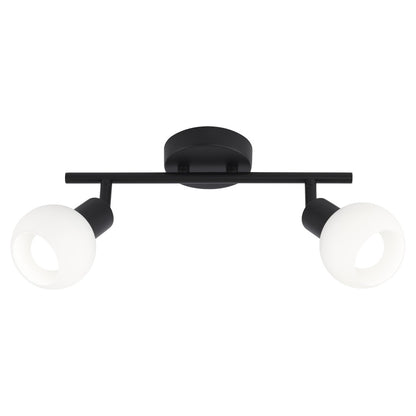 AJP / Alemar Regleta 2 Luces Opal Negra - Modelo 11118 - luzguru.com