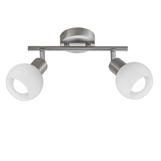 AJP / Alemar Regleta 2 Luces Opal Niquel Satinado - 10441 - luzguru.com