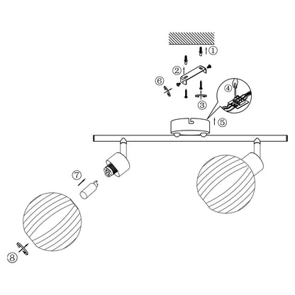 Medidas Regleta ROLO Cuero 2 Luces AJP/Alemar Ref. 10292 - LuzGuru
