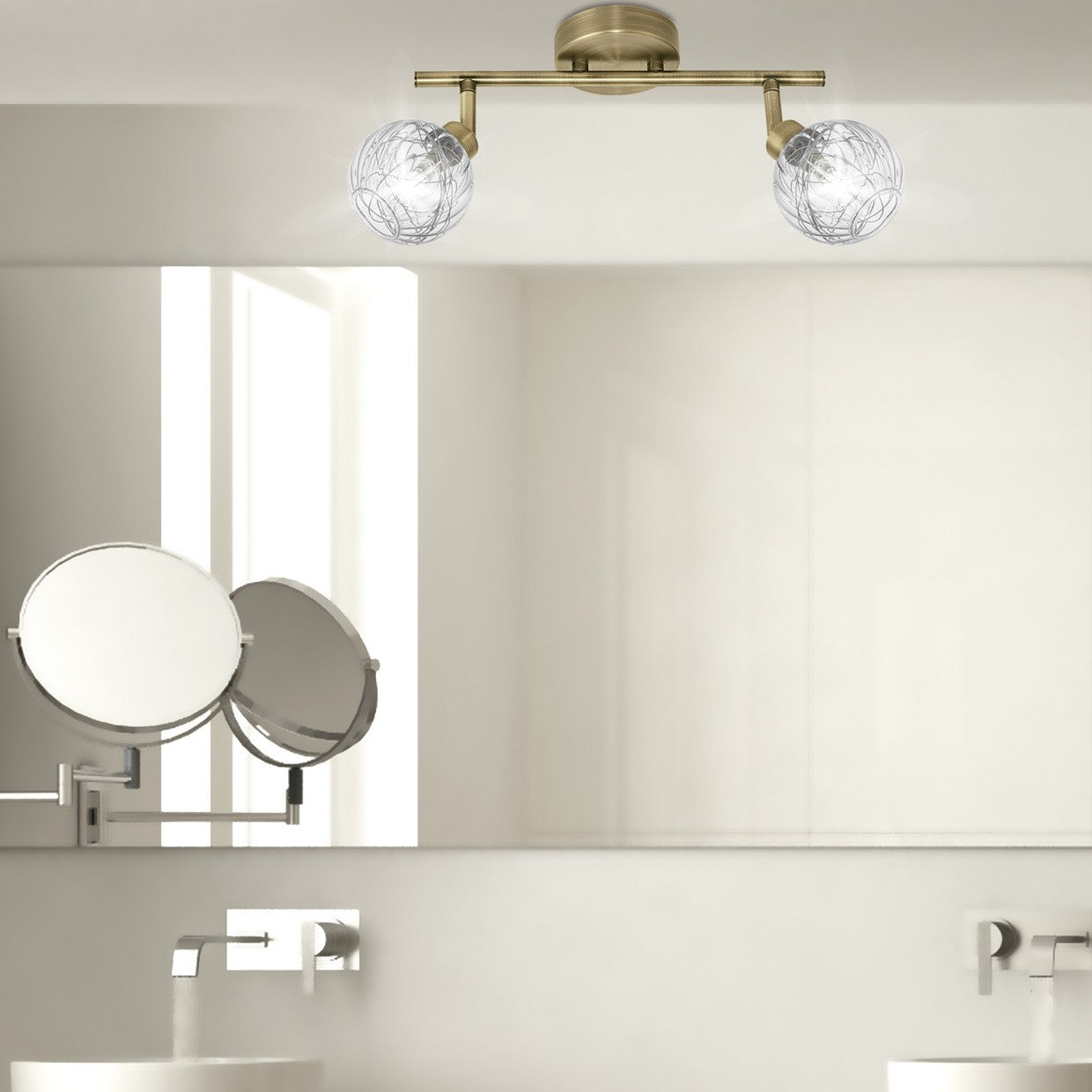 Medidas Regleta ROLO Cuero 2 Luces AJP/Alemar Ref. 10292 - LuzGuru
