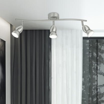 Regleta 3 luces Bala AJP/Alemar 10421: medidas de la moderna regleta de níquel satinado. Ilumina tu espacio con estilo.  #AJP #Alemar #RegletaBala #Iluminacion #DiseñoModerno
