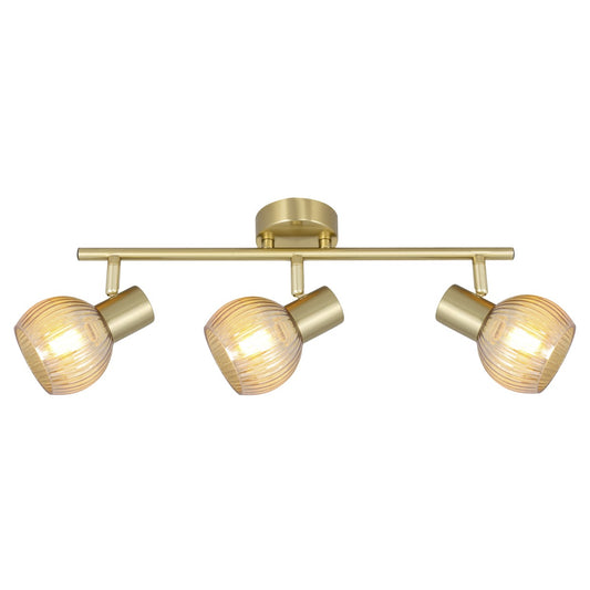 Lámpara de Pared Corfe 3 Luces Latón y Cristal Ámbar Alemar - vista principal | AJP / Alemar