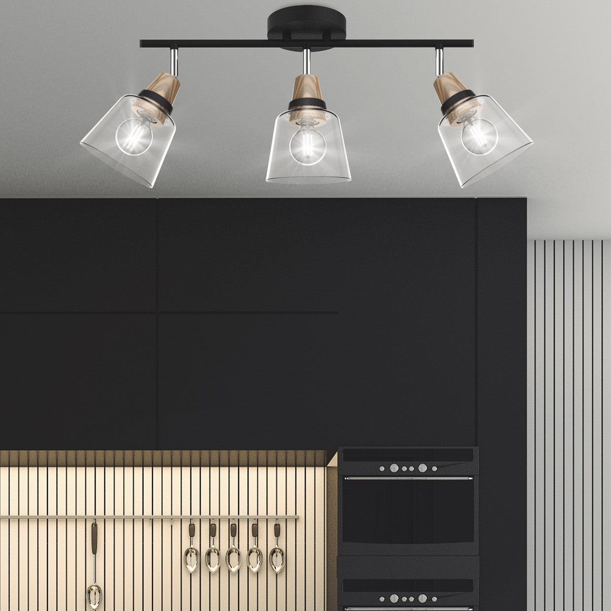 Medidas Regleta 3L Indigo Negra-Madera AJP/Alemar Ref. 11043 - luzguru.com
