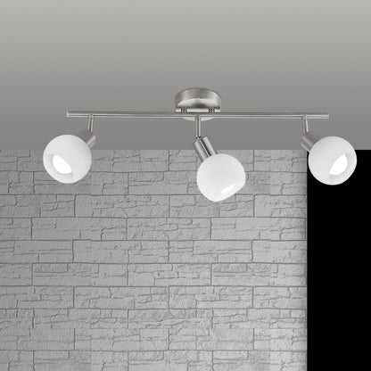 Regleta 3 luces Opal Níquel AJP/Alemar Ref. 10443 - Medidas detalladas.  Luzguru.com
