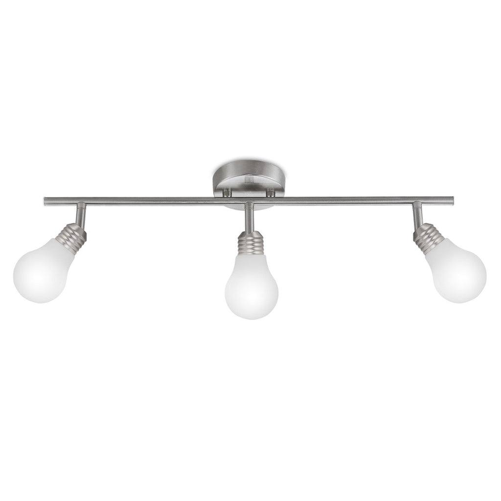 Regleta Sique 3 luces AJP/Alemar (Ref. 10720): Medidas detalladas. Iluminación elegante y cálida para tu hogar.  Níquel satinado. LuzGuru.
