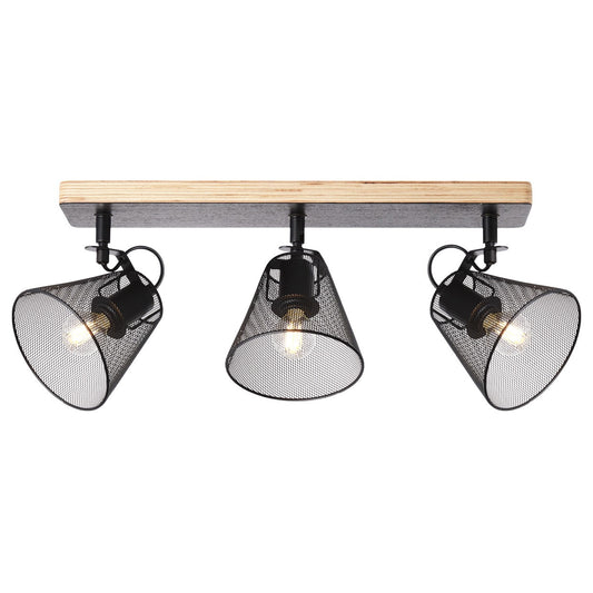 Regleta 3 luces UTRECH Negra AJP/Alemar - 11127 - luzguru.com