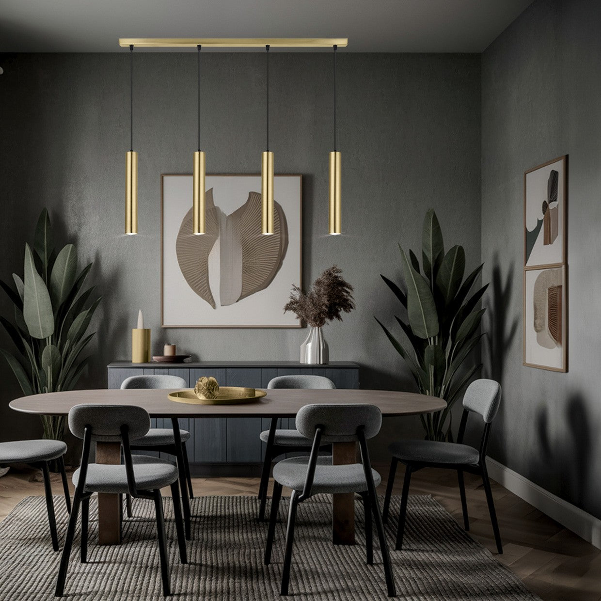 Medidas Regleta 4 Luces Antiá Latón AJP/Alemar Ref. 11747 - luzguru.com
