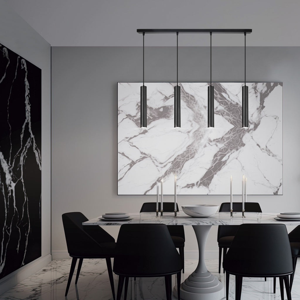 Medidas Regleta Antia 4 Luces Negra AJP/Alemar Ref. 11751 - LuzGuru
