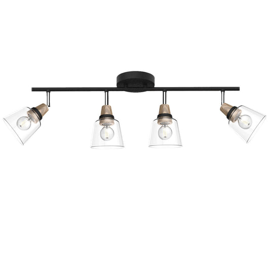 Lámpara Regleta de Pared Indigo 4 Luces Negro y Madera Alemar - vista principal | AJP / Alemar