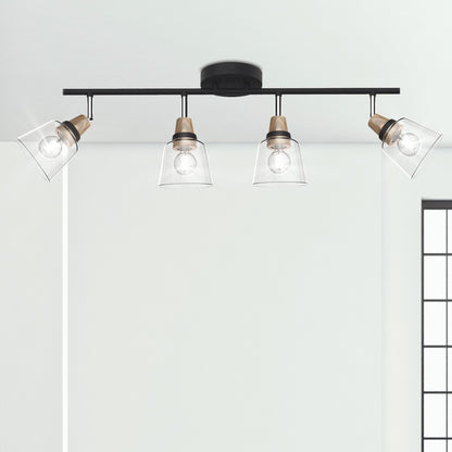 Medidas Regleta 4L Indigo Negra-Madera 4x40W E-14 AJP/Alemar Ref. 11044 - LuzGuru
