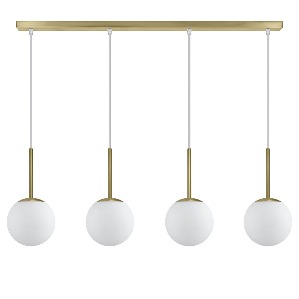 AJP / Alemar 11736 - Regleta Portile 4 Luces Latón Opal - luzguru.com