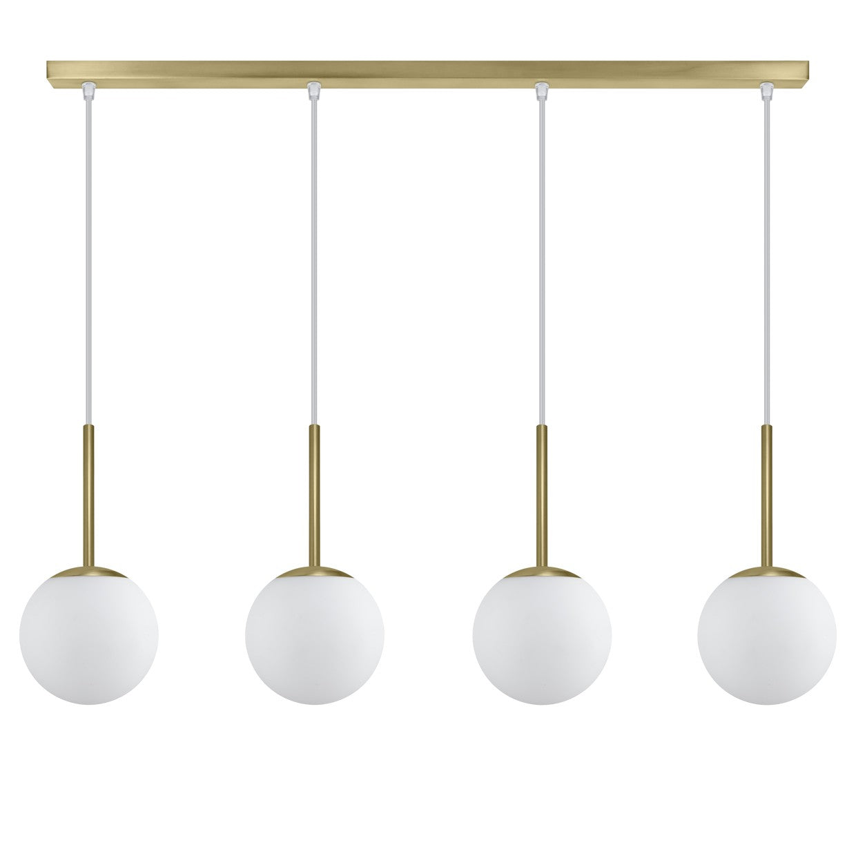 AJP / Alemar 11736 - Regleta Portile 4 Luces Latón Opal - luzguru.com