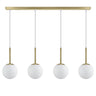 AJP / Alemar 11736 - Regleta Portile 4 Luces Latón Opal - luzguru.com