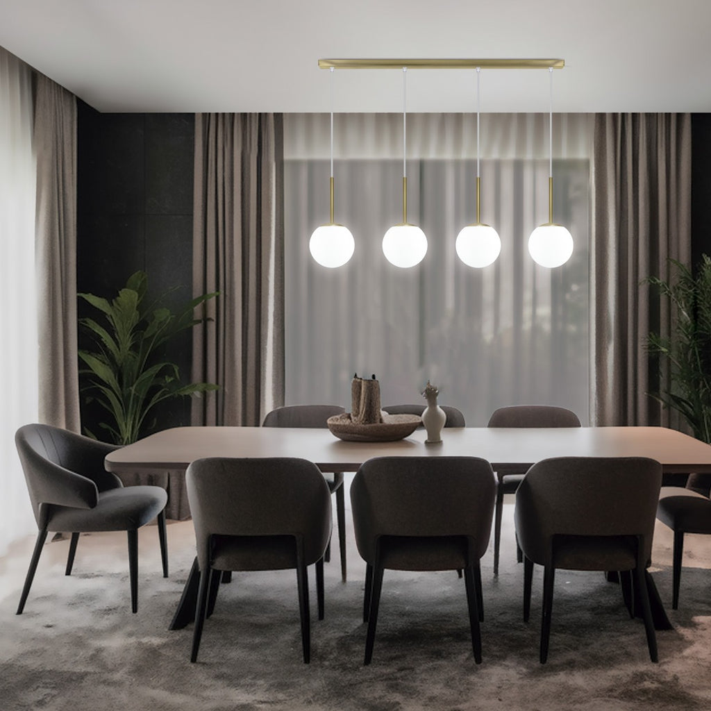 Medidas regleta 4 luces Portile 11736 AJP/Alemar - Latón y Opal - LuzGuru
