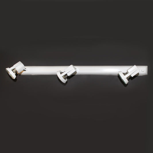 Regleta Arco fabricada en acero y zamak color blanco mate para iluminación interior