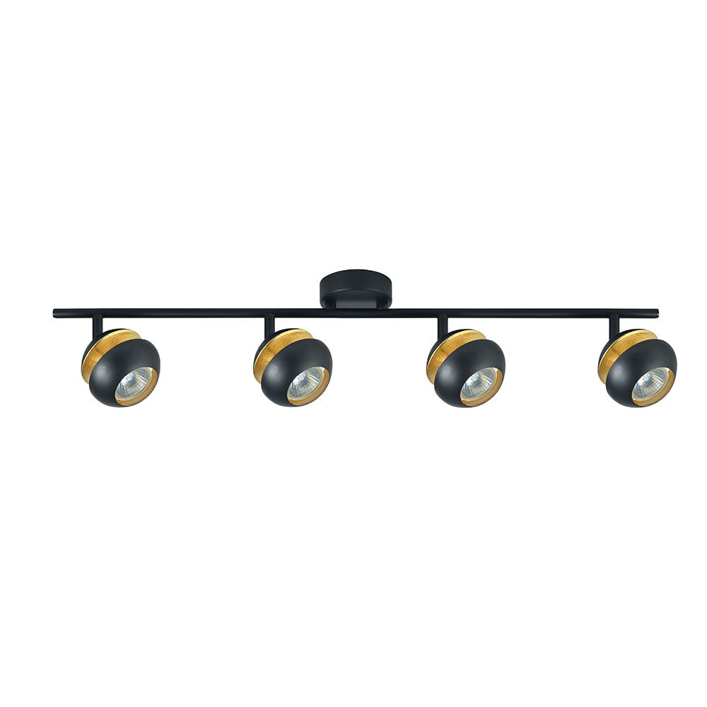 Regleta focos Beethoven Fabrilamp / Abrila 142094009 negro y oro