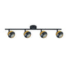 Regleta focos Beethoven Fabrilamp / Abrila 142094009 negro y oro