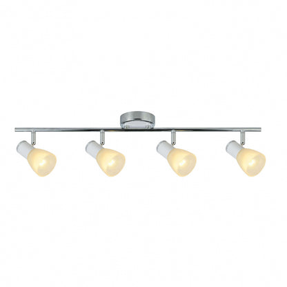 Regleta Cholo 4xE14 Blanco/Cromo - Detalle de las tulipas de cristal, Fabrilamp, luzguru.com