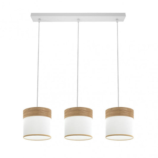 Regleta de Pared Cloe 3 Luces E27 Blanco y Madera Clara Fabrilamp - imagen 2 | Fabrilamp / Abrila