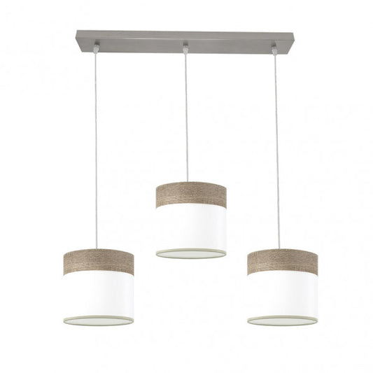 Regleta de Techo Cloe 3 Luces E27 Níquel y Madera Gris Fabrilamp - imagen 2 | Fabrilamp / Abrila
