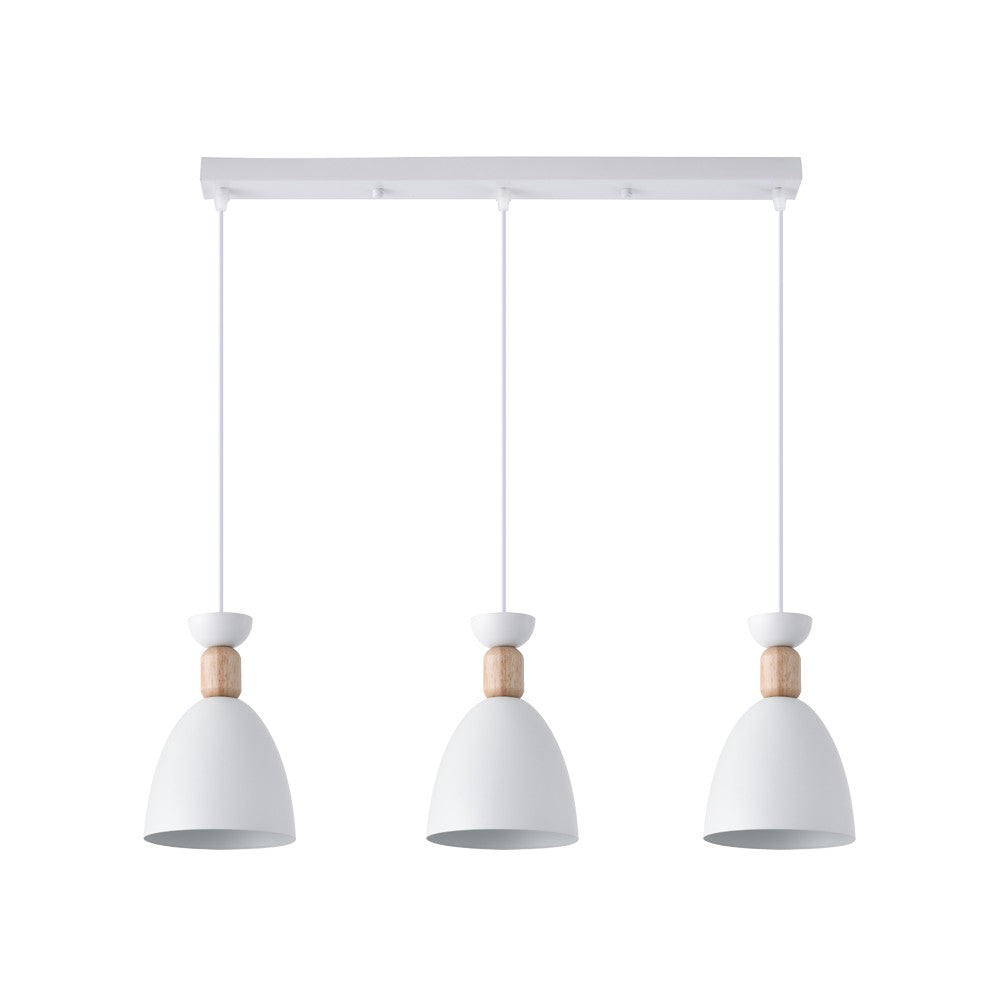 Regleta Cloe fabricada en madera y metal, color blanco para iluminación interior