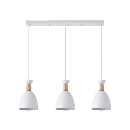 Regleta Cloe fabricada en madera y metal, color blanco para iluminación interior