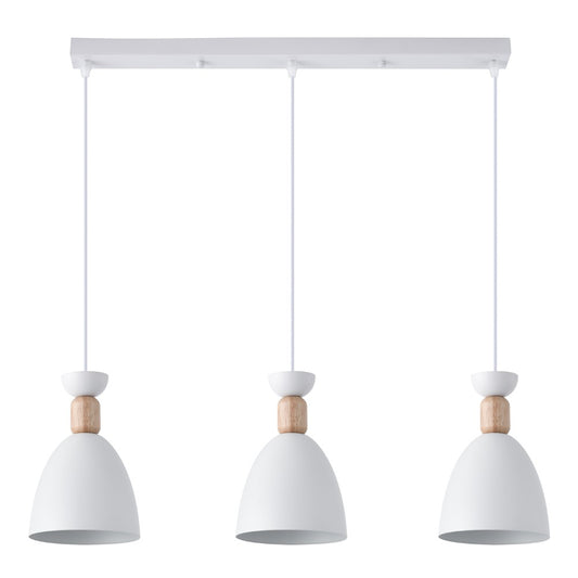 Regleta de Techo Cloe Blanca 3xE27 de Madera y Metal CristalRecord - vista principal | CristalRecord