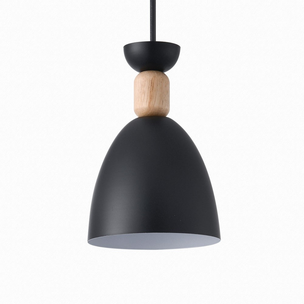 Regleta de Techo Colgante Cloe 3 Luces E27 Negro y Madera CristalRecord - imagen 2 | CristalRecord