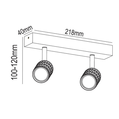 Regleta de techo Mycro con focos orientables y protección IP20