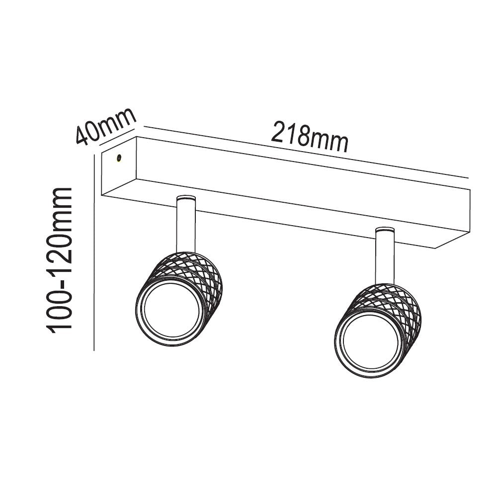 Regleta de techo con protección IP20, ideal para salón o dormitorio
