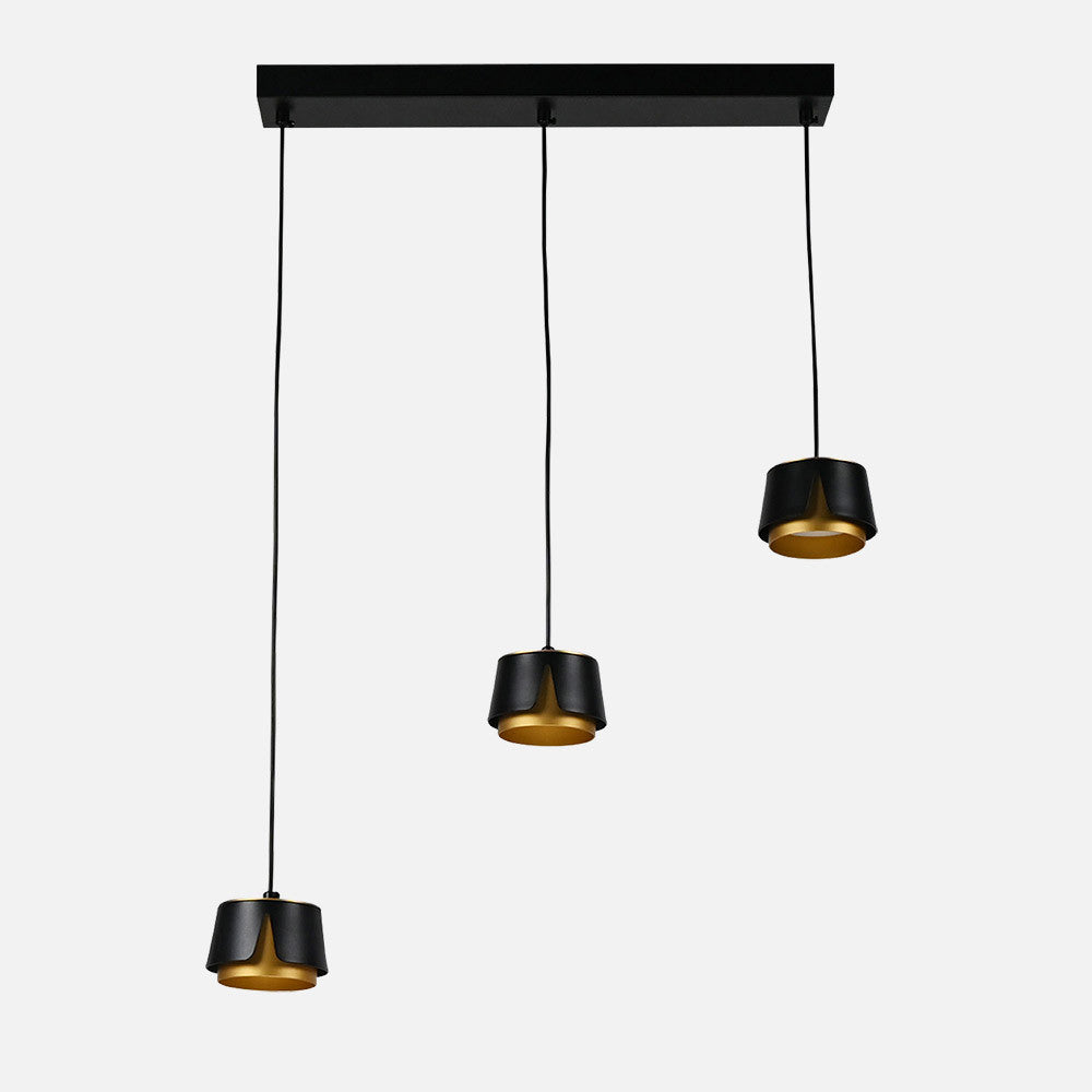 Regleta LED Domenica 3 luces Negro/Oro Fabrilamp / Abrila ref. 253793016