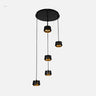 Plafón Domenica 5 luces Fabrilamp / Abrila negro y oro ref 253795016