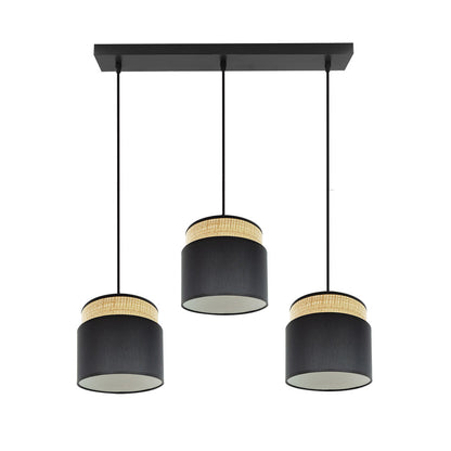 Regleta Kandy 3 Focos Natural y Negro Fabrilamp / Abrila 174293109