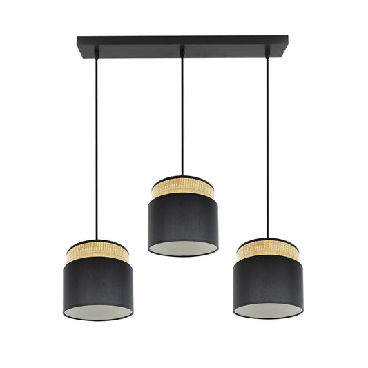 Regleta Kandy 3 Focos Natural y Negro Fabrilamp / Abrila 174293109