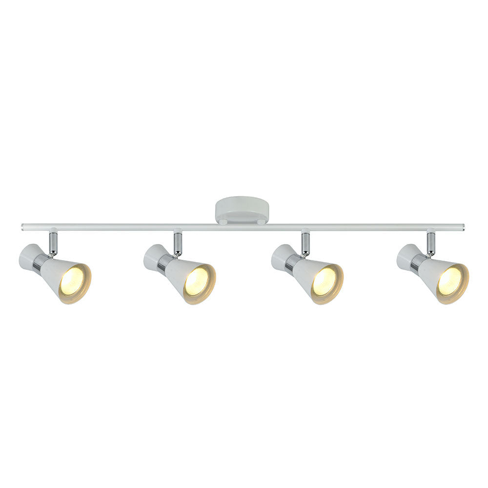 Regleta Maximo fabricada en Metal color Blanco / Cromo, 4 focos GU10