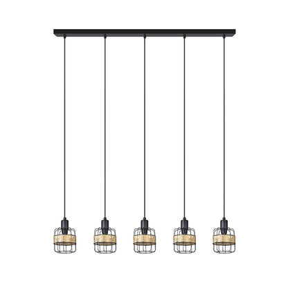 Regleta Zenda Fabrilamp / Abrila de 5 luces, estilo rústico boho chic, referencia 190595009