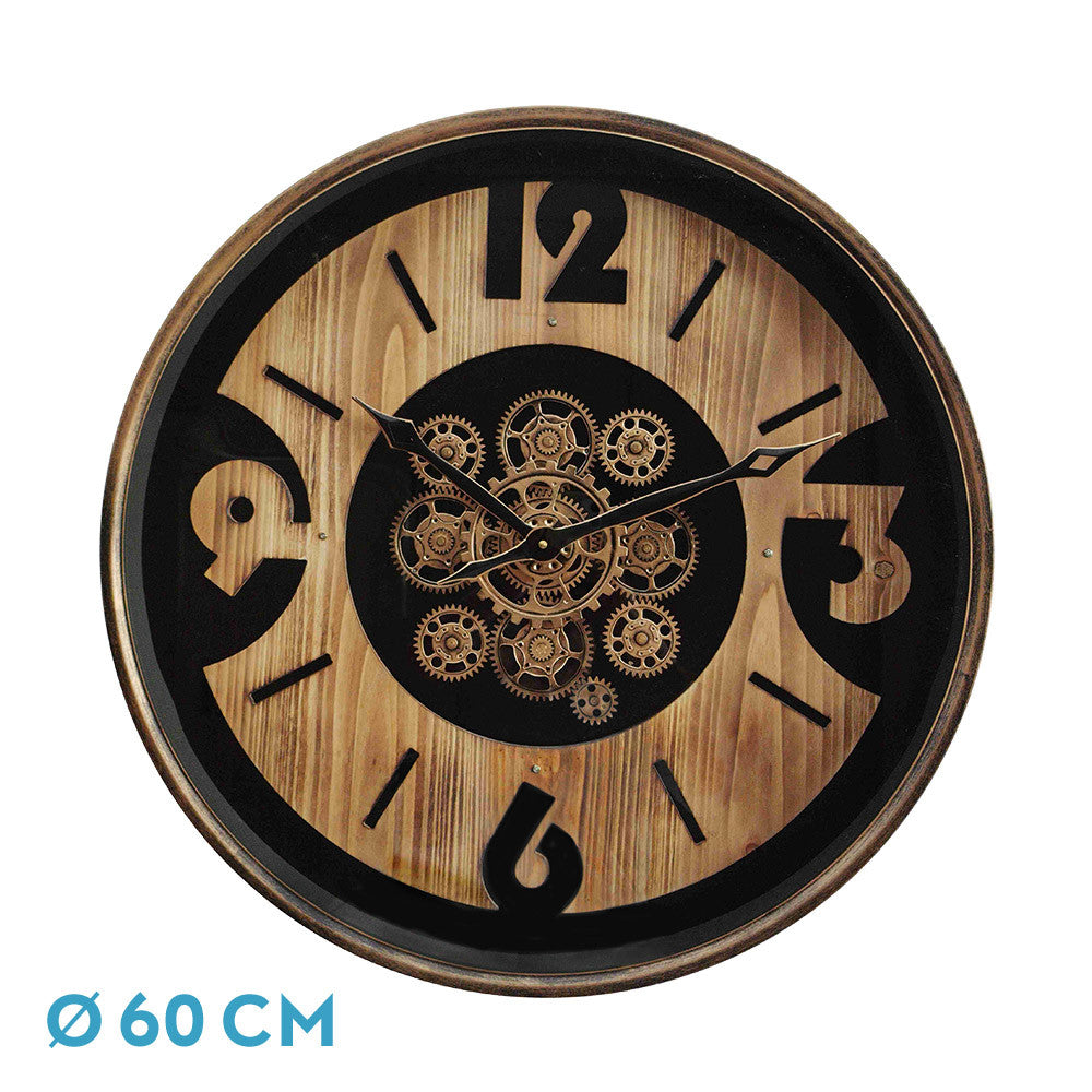 Reloj de pared Almanzora Fabrilamp / Abrila 216110088 con engranajes en movimiento