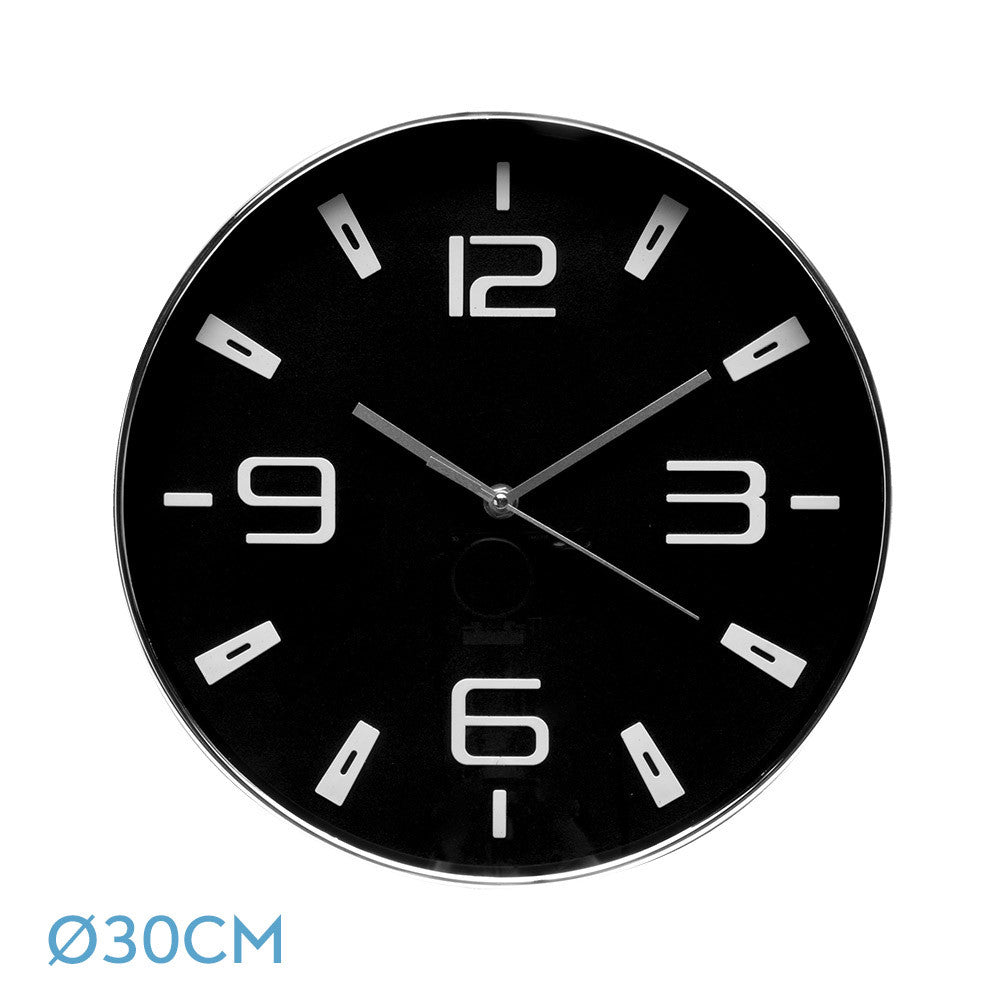 Reloj Pared Aroa Plata y Negro Fabrilamp / Abrila 190810078