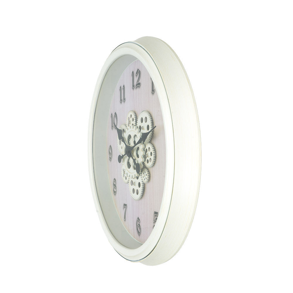 Reloj de pared Berrocal fabricado en policarbonato color blanco y haya