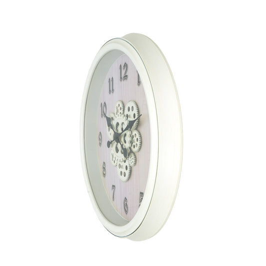 Reloj de pared Berrocal fabricado en policarbonato color blanco y haya
