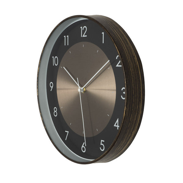 Reloj de pared Berwin Aluminio-Negro 30cm, detalle del mecanismo.