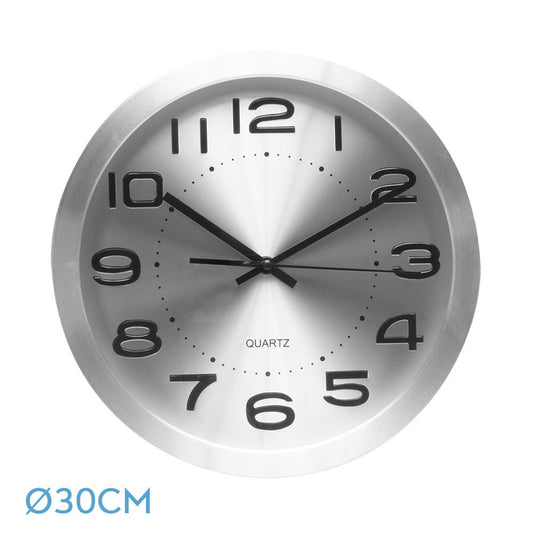 Reloj Pared Cronus Fabrilamp Abrila Aluminio Plata 191210010