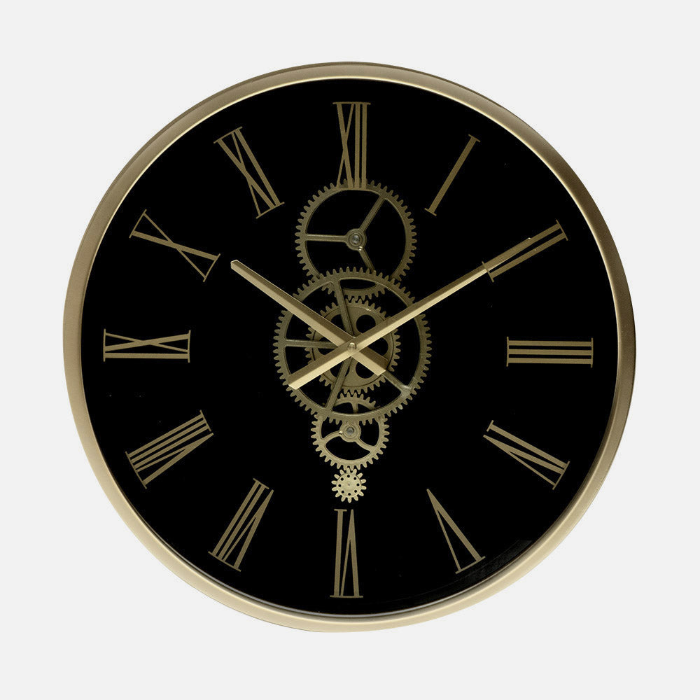 Reloj de Pared con engranajes en movimiento a la vista