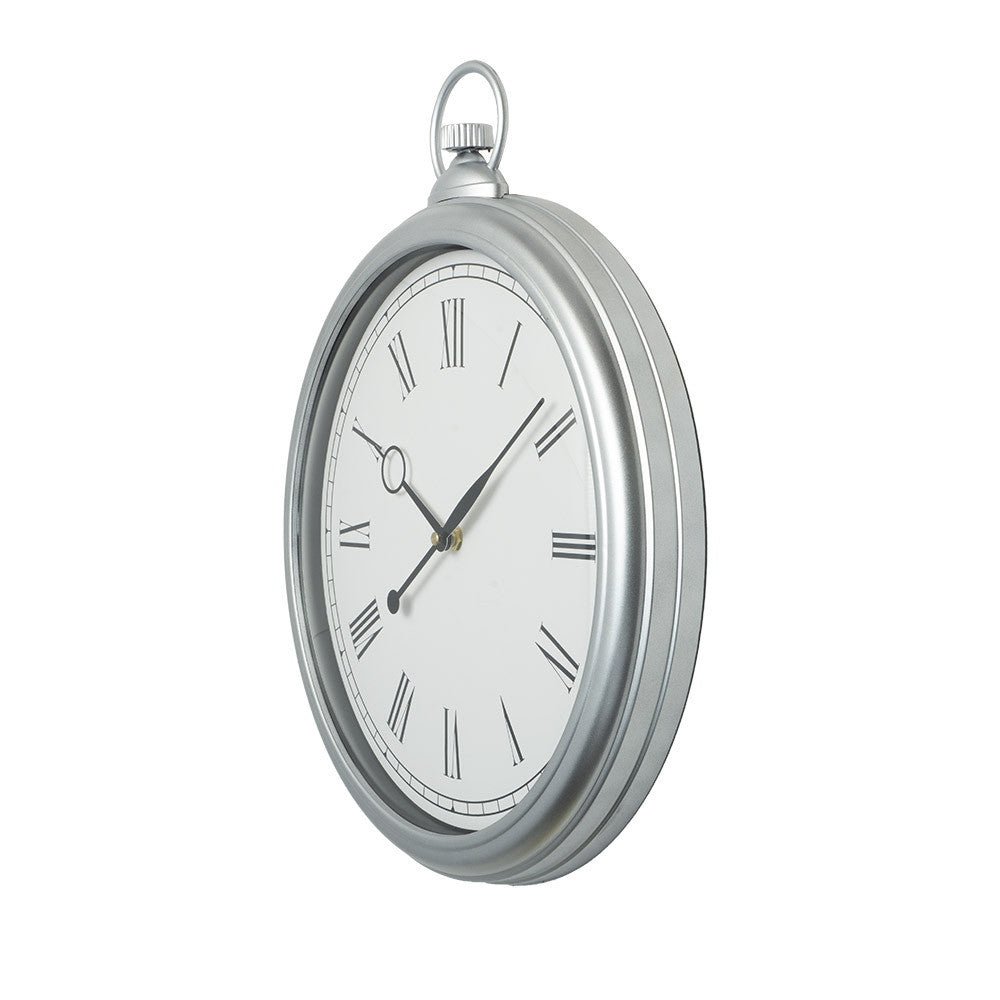 Reloj de pared Época fabricado en cristal color plata