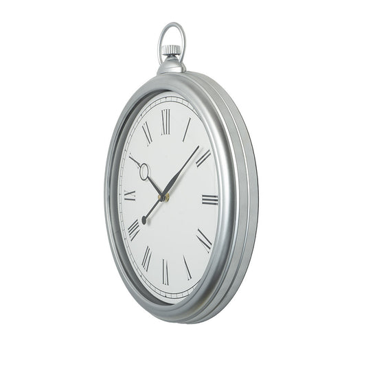Reloj de pared Época fabricado en cristal color plata