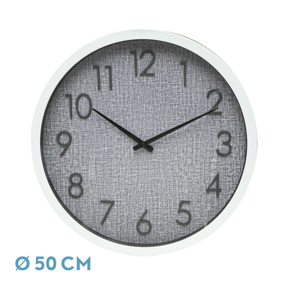 Reloj de Pared Blanco/Gris Movimiento Continuo Higueron Fabrilamp / Abrila 220815001